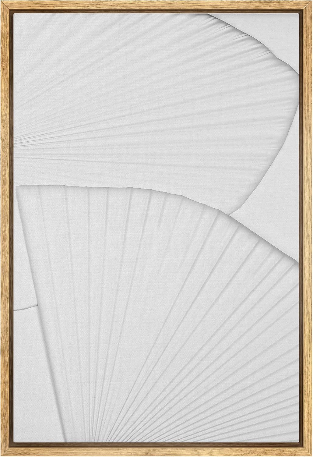 Framed Canvas Print Wall Art Textured White Blocks Abstract Shapes 16x24 X20745