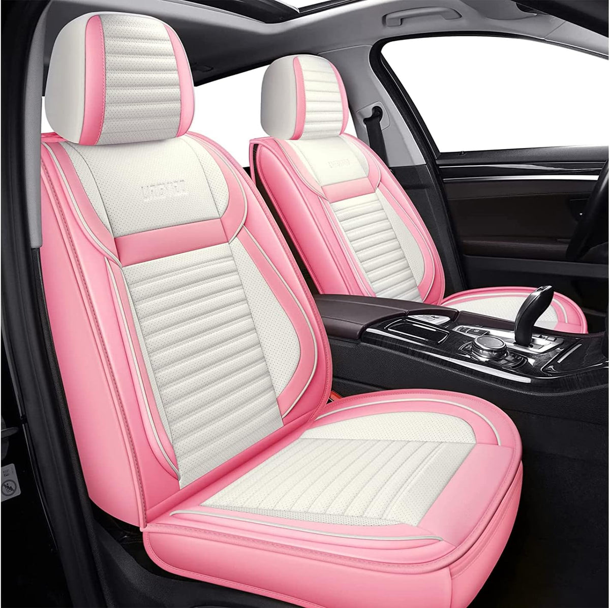Red line Faux Leather Automotive Seat Covers H88988