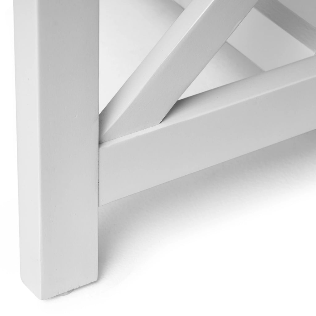 White Dark Oak Acacia Wood End Table X377