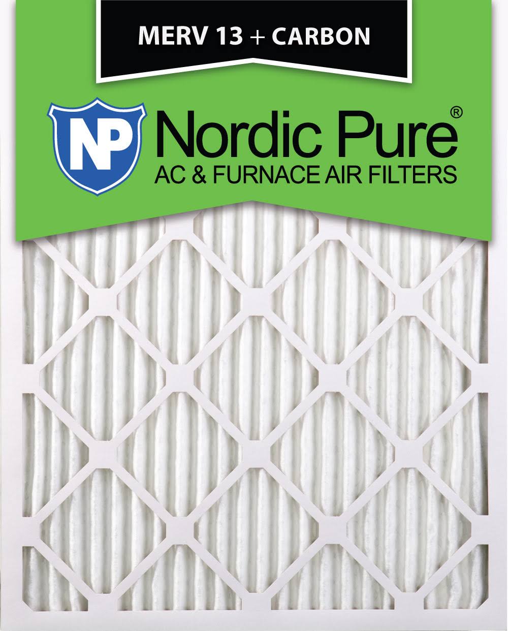 MERV 13 Carbon AC Furnace Air Filters Qty 12 N144641