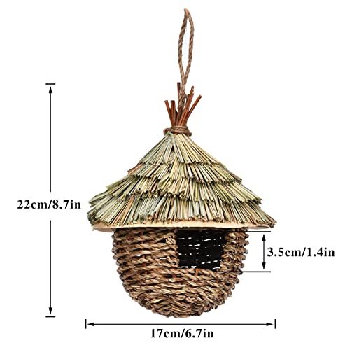 Hanging Straw Hand Woven Bird House E3000