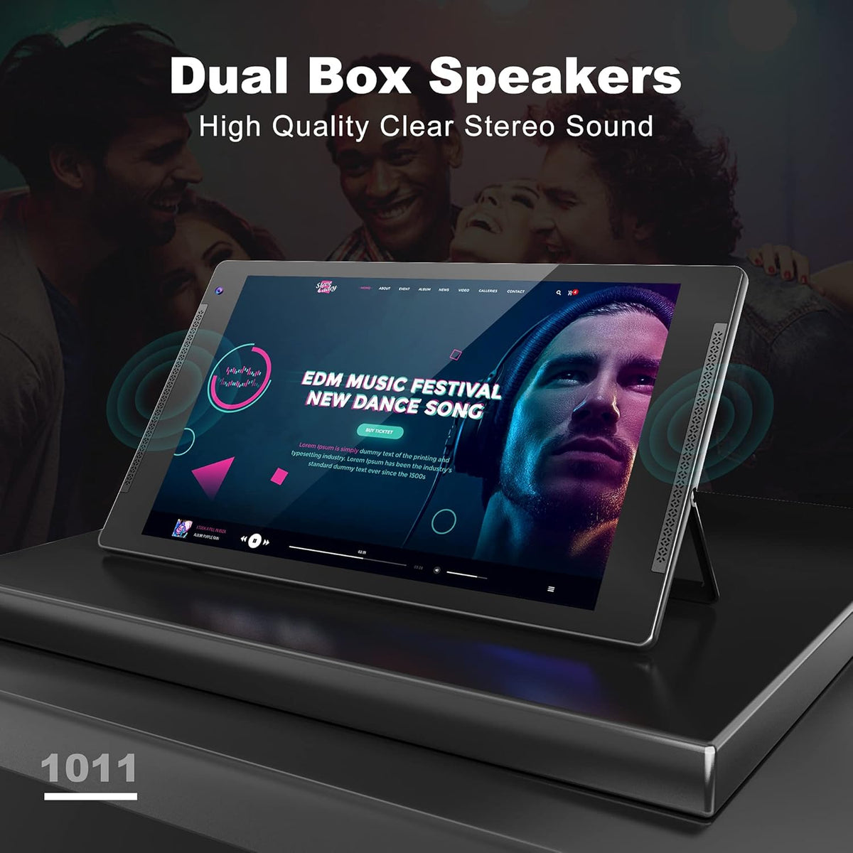Black 10 Inch Tablet with Stand and Case, Pack of 2 I94479