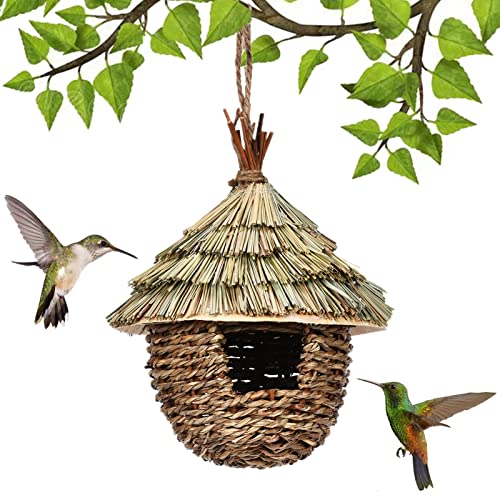 Hanging Straw Hand Woven Bird House E3000