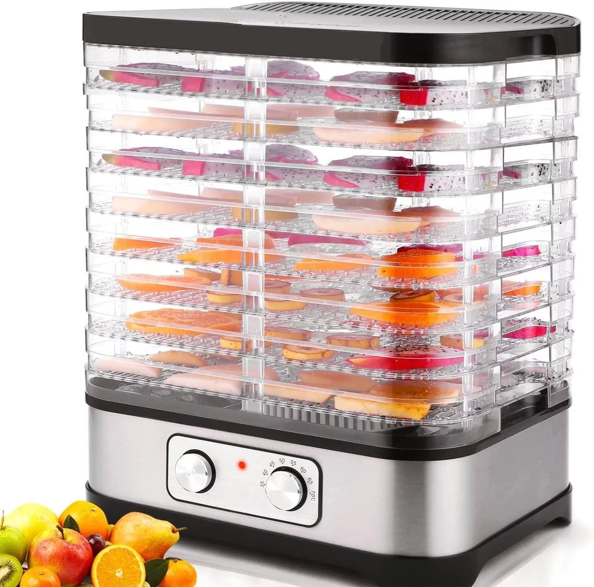 8 Trays 400 Watts Adjustable Temperature Food Dehydrator M833