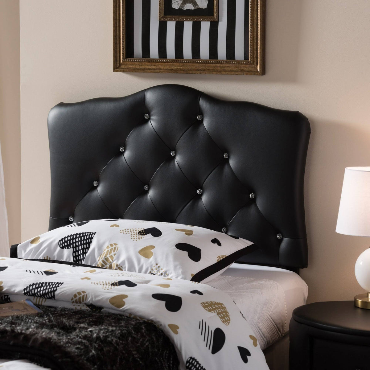 Full Size Grey Fabric Upholstered Headboard W5347