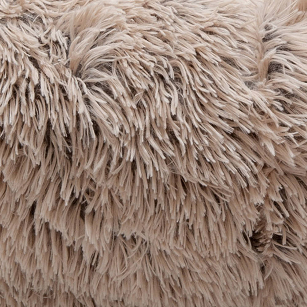 Taupe Jumbo Long Fur Donut Dog Bed C629