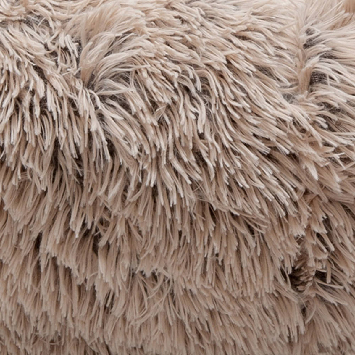 Taupe Jumbo Long Fur Donut Dog Bed C629