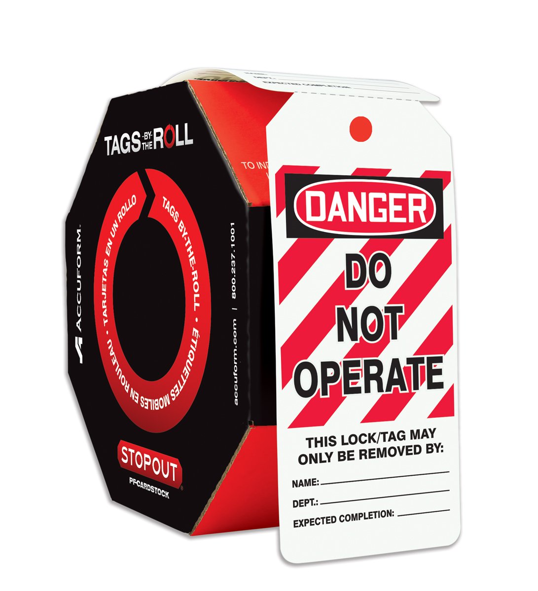 Lockout Tags, Danger Do Not Operate, Tear & Water Resistant PF-Cardstock, 6.25"x 3", Pack of 2 G620