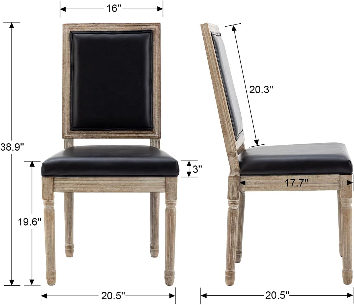 Black Leather Upholstered Dining Chairs Set of 6 Z3991