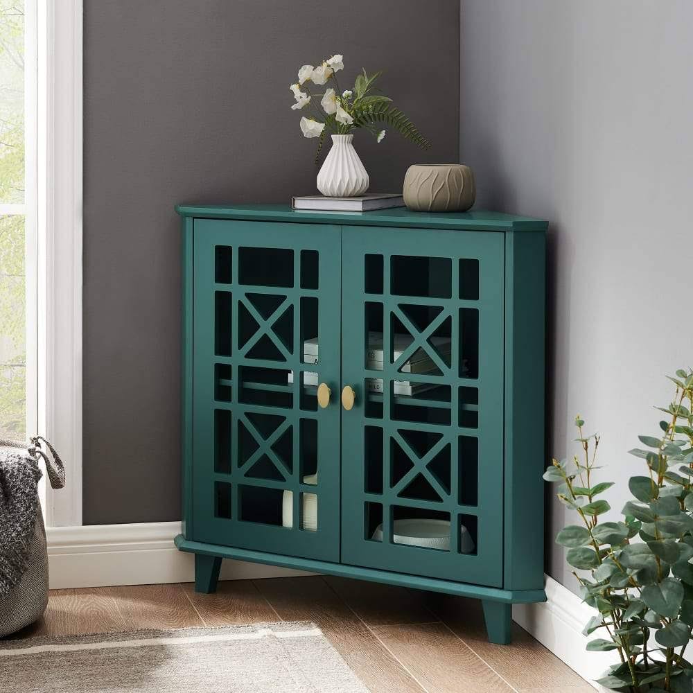 Black Corner Accent Cabinet Y508