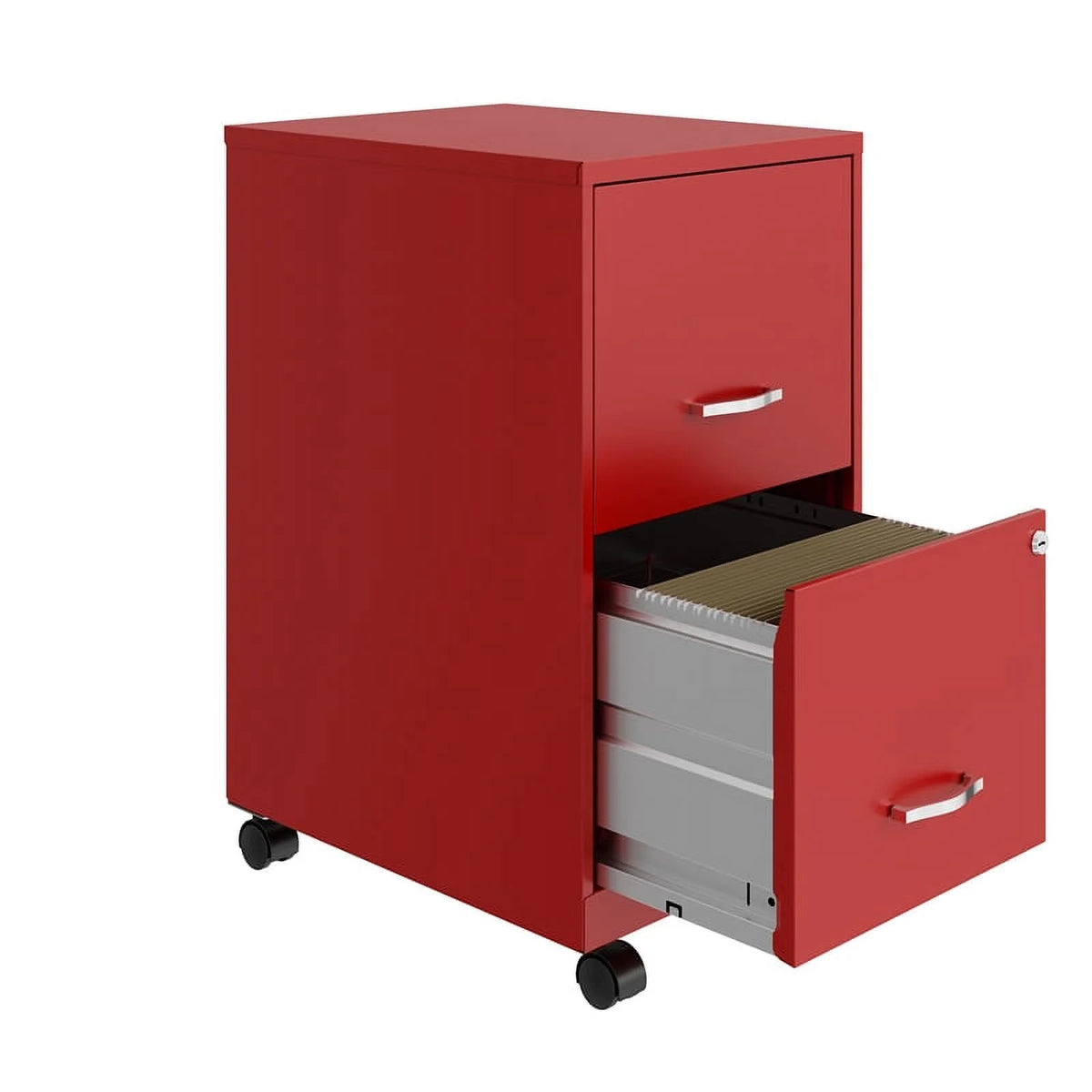 Red 2 Drawer Metal Mobile File Cabinet K710749
