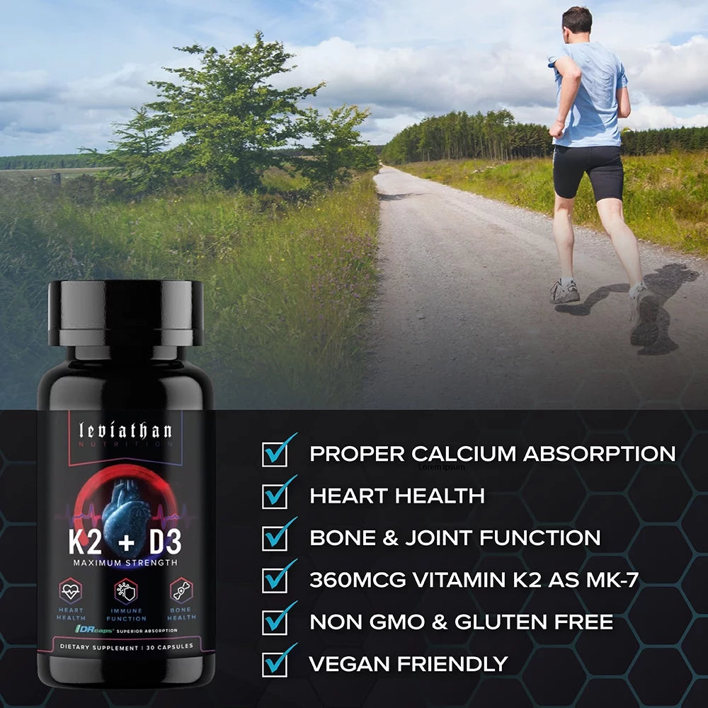 Vitamin K2 MK7 360mcg Vitamin D3 5000 IU Vegan Supplement U38376
