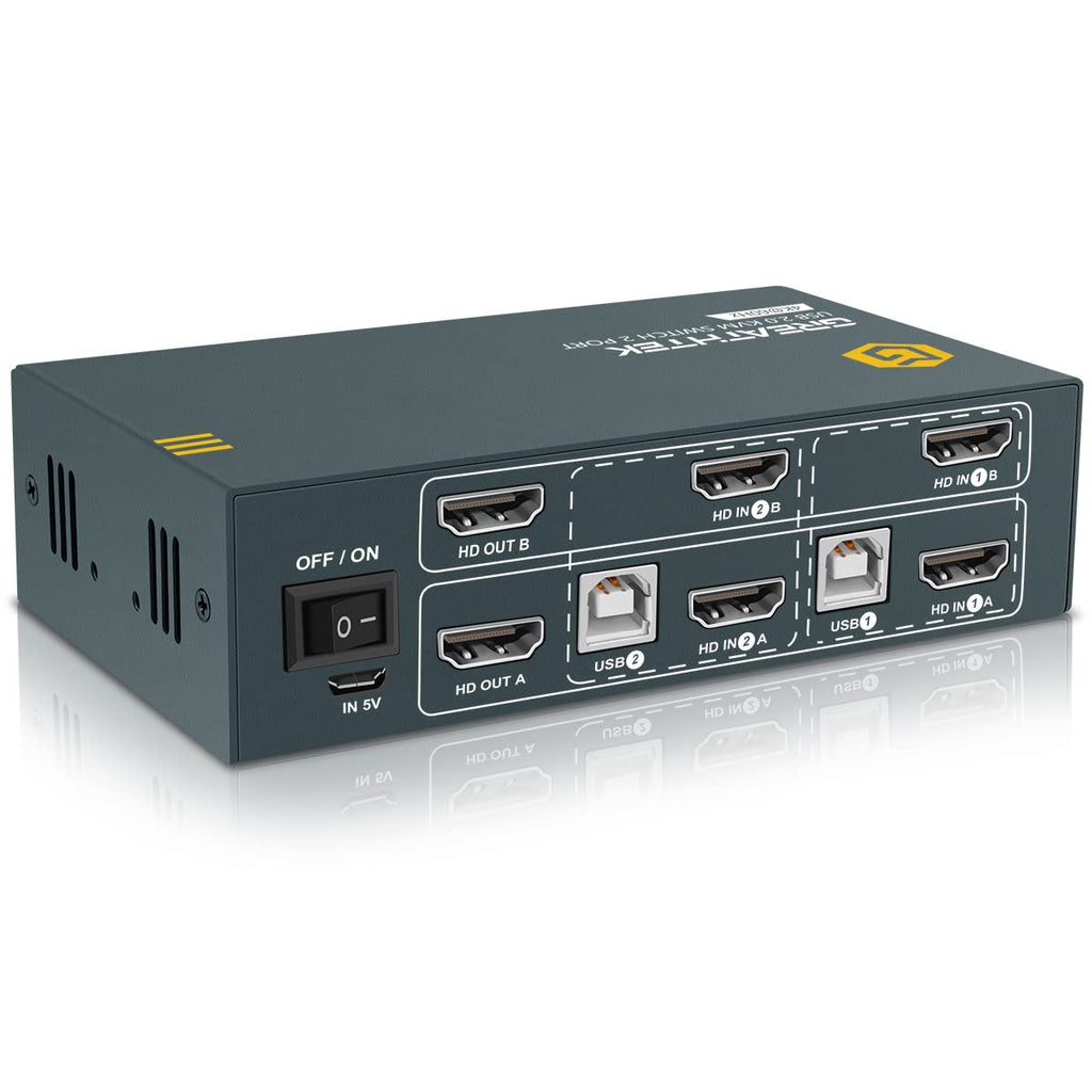KVM Switch HDMI Dual Monitor 2 Port, UHD 4K@60Hz, with Cables R92862