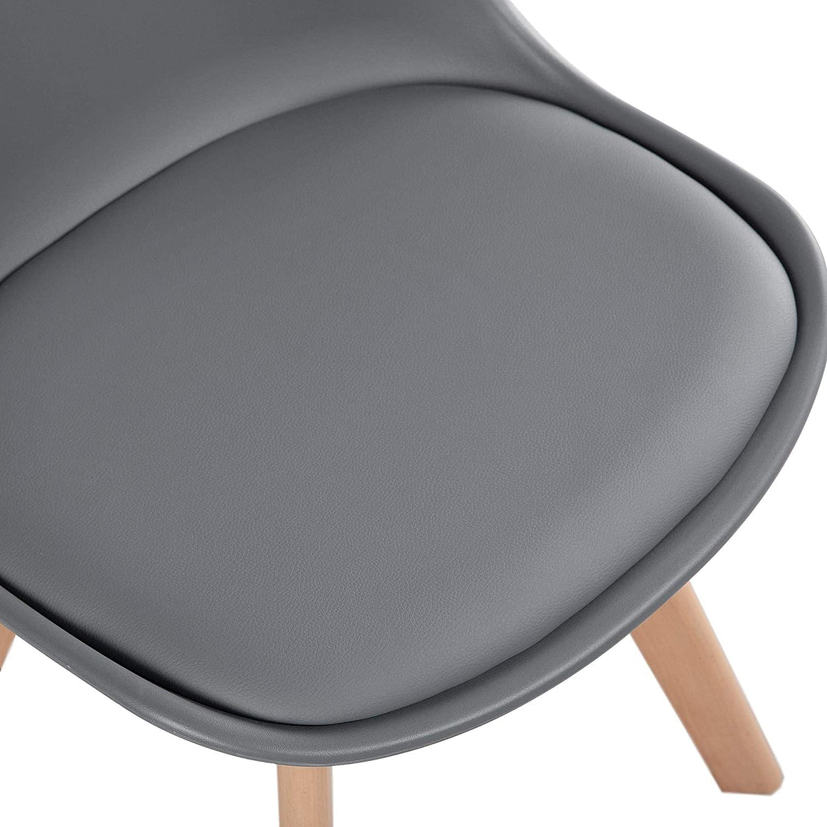 Dark Gray PU Side Chair with Beech Wood Legs, 4Pcs H717422