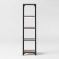 Gray 5 Shelf Narrow Bookcase F103