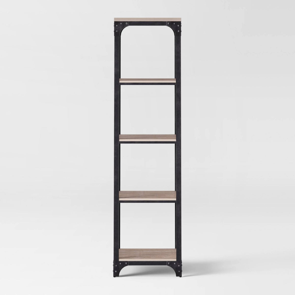 Gray 5 Shelf Narrow Bookcase F103