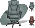Gray High Back Leather Office Chair 400lb S65436