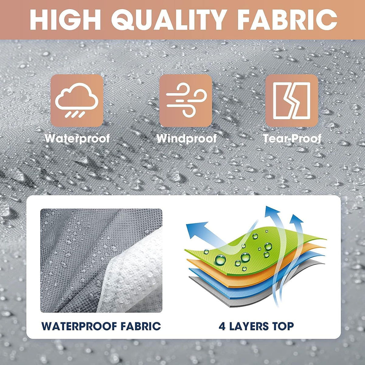 Windproof 4-Layer Travel Trailer Cover Fits 24’ - 27’ RV U558416