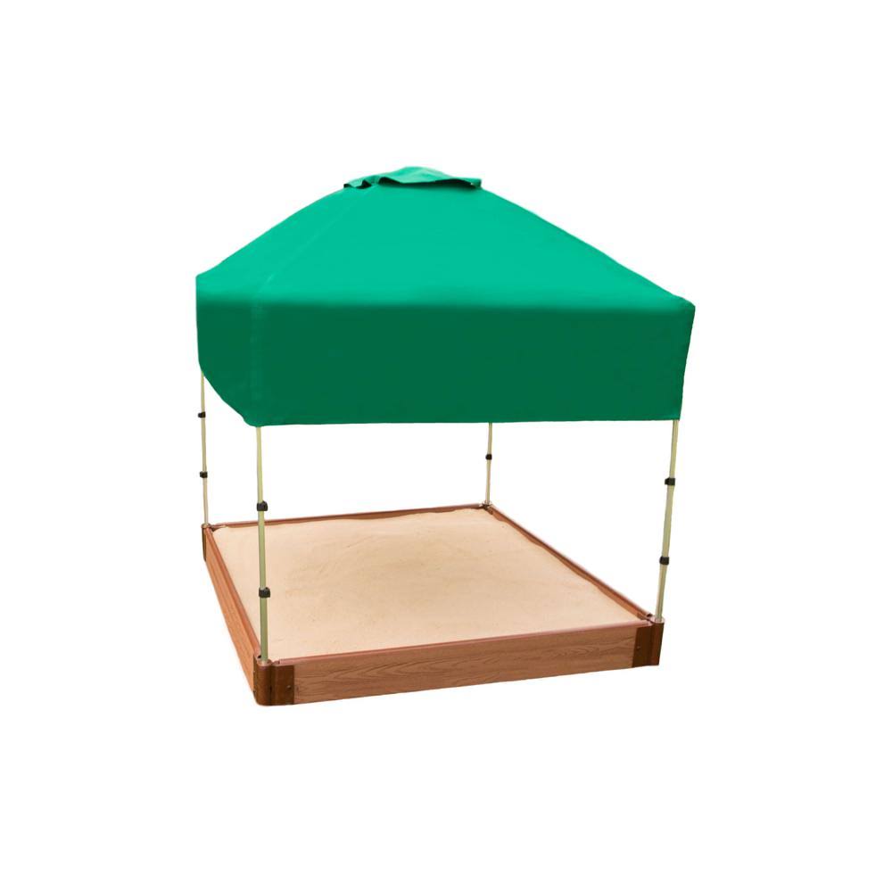 Composite Square Sandbox Kit with Telescoping Canopy P41401