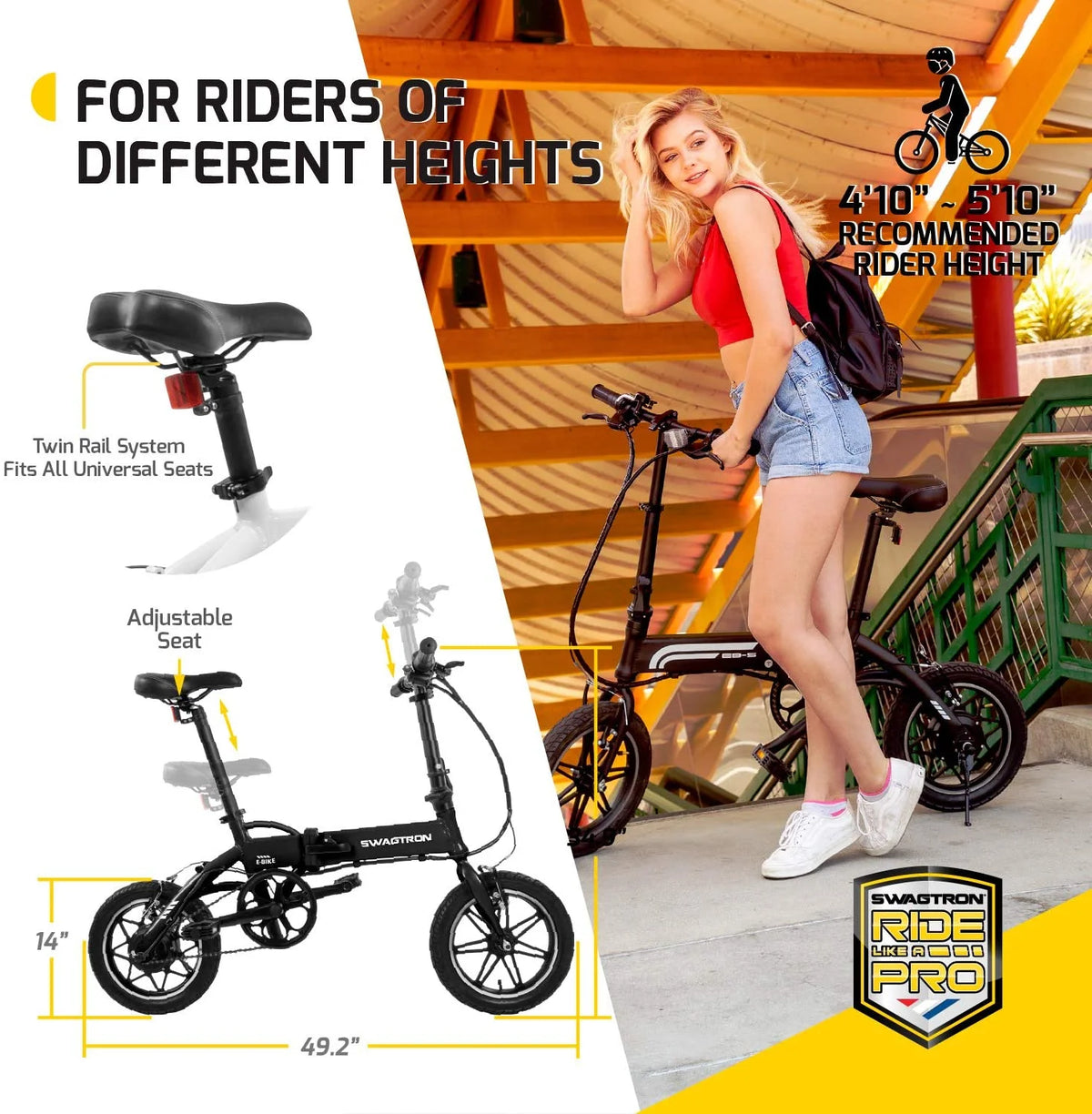 Lightweight Aluminum Folding Electric Bike with Pedals Z887725