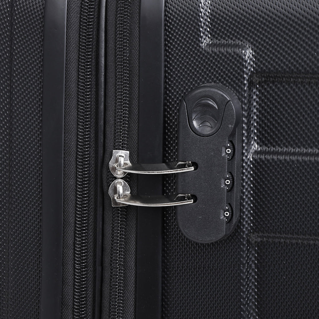 3pcs Black Spinner Luggage Suitcase Set N15306