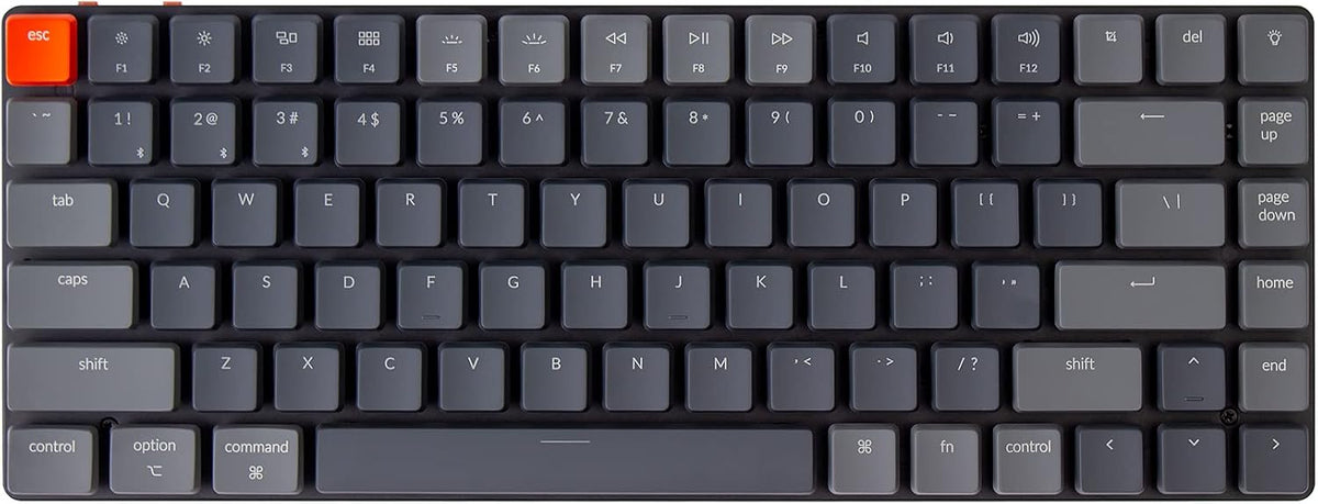 Ultra-Slim 75% Layout RGB Backlit Wireless Bluetooth Wired USB Mechanical Keyboard, Hot Swappable Low-Profile Optical Red Switch 84 Keys D4042