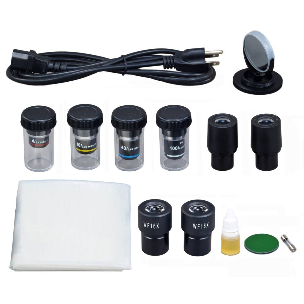 40X-1600X Compound Binocular Biological Microscope with LED Light E890