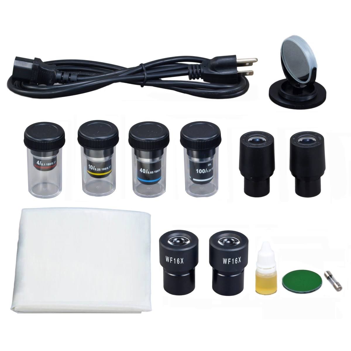 40X-1600X Compound Binocular Biological Microscope with LED Light E890