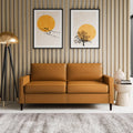 Camel Brown Fabric Sofa W5295