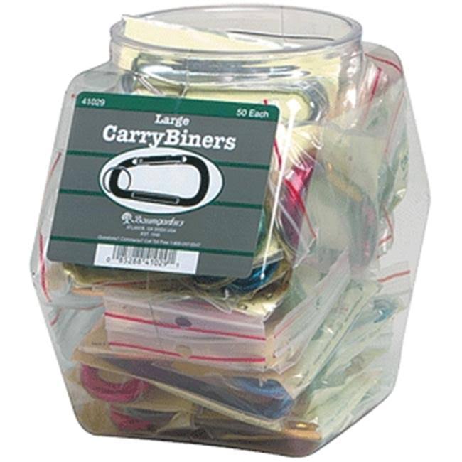 Hexagonal Caribiner Keychains Display of 50 Assorted Colors A628312