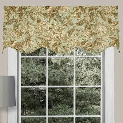 Gold/Green Scalloped Window Valance D883122