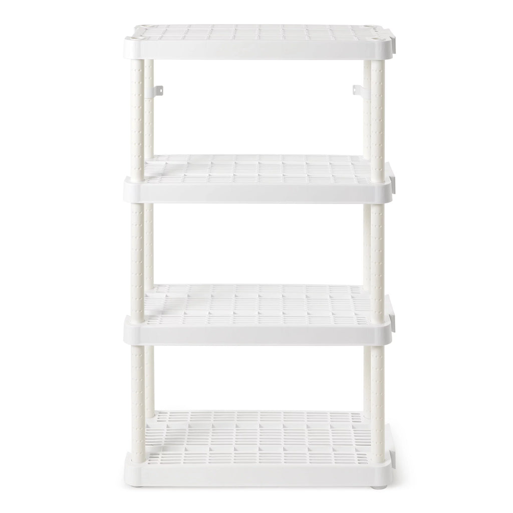 White 4 Shelf Adjustable Height Storage Unit (2 Pack) R681014