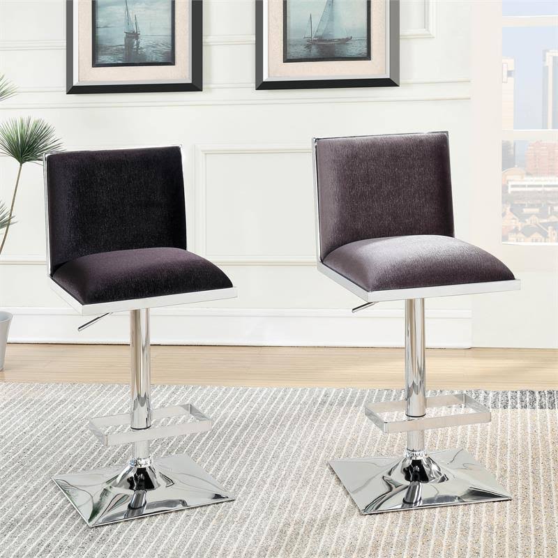 Black Fabric Swivel Bar Stool with Metal Base O5213