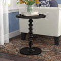 Black Pedestal End Table T6326