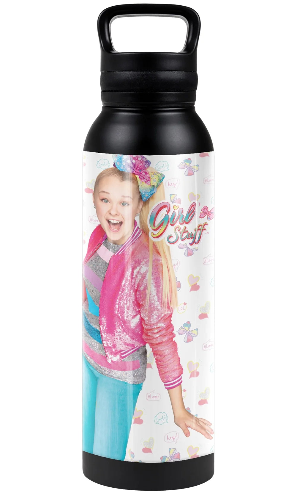 24 oz Vacuum Insulated Stainless Steel Canteen Water Bottle with Loop Cap O86856