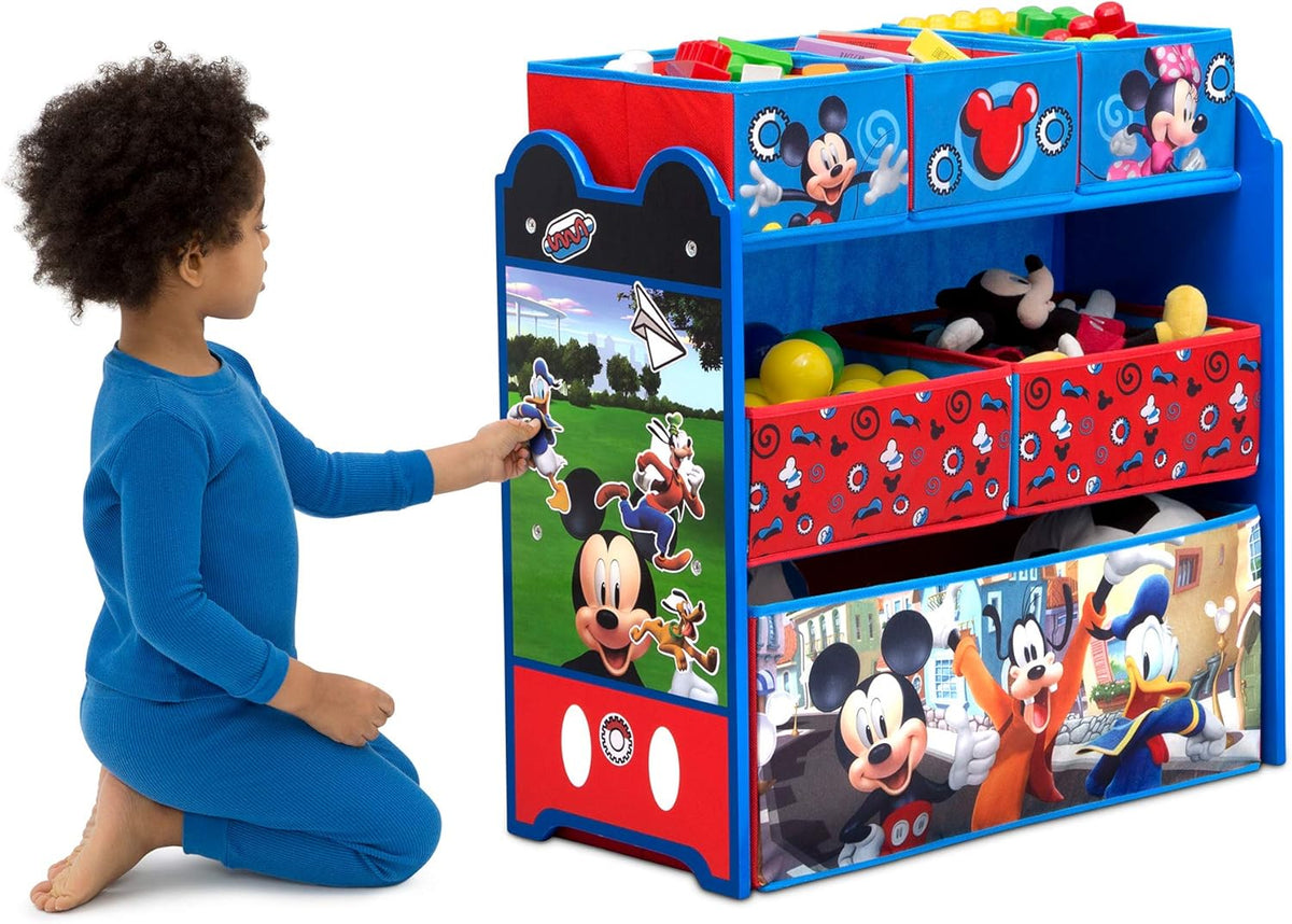 Kids Table and Chair Set with 2 Chairs and 6 Bin Toy Organizer P16860