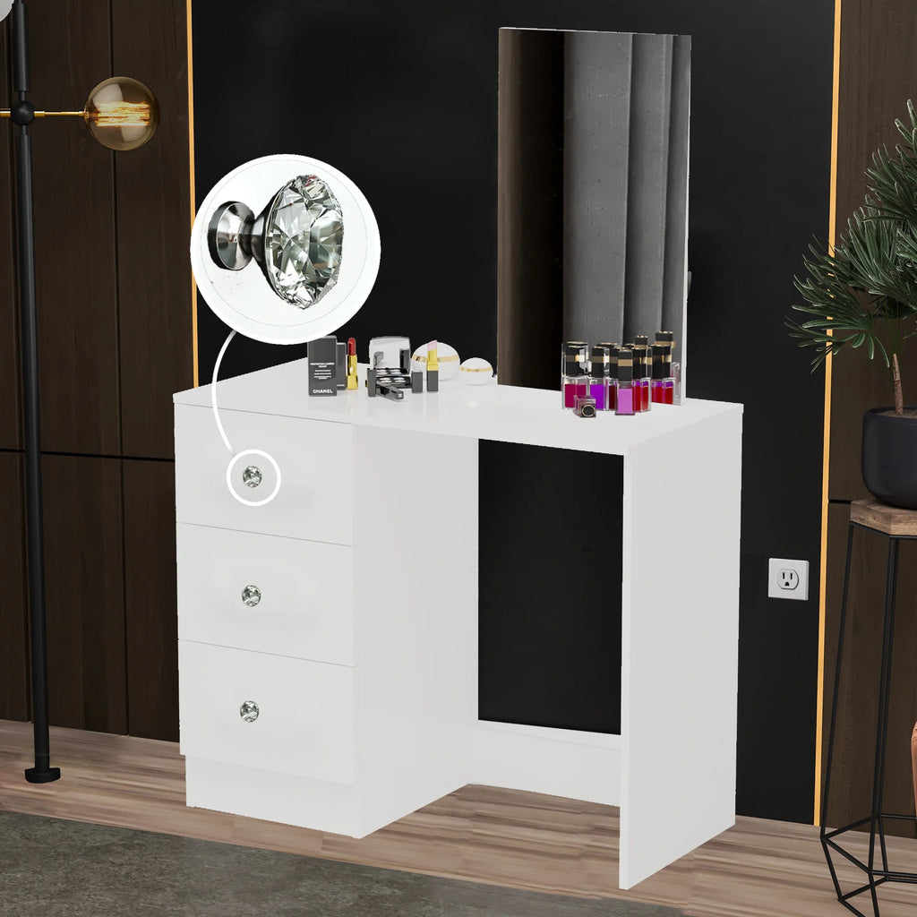 White Makeup Vanity Desk with Mirror X2282