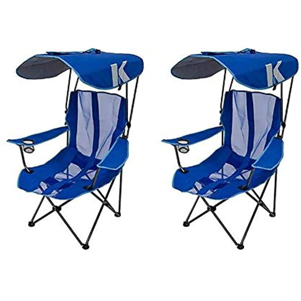 Blue 2 Pack Portable Folding Camping Chair with Canopy V968081
