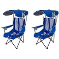 Blue 2 Pack Portable Folding Camping Chair with Canopy V968081