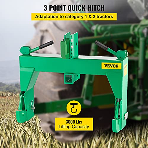 3-Point Quick Hitch, 3000 LBS Lifting Capacity, 28.31" Between Lower Arms, Green N25519