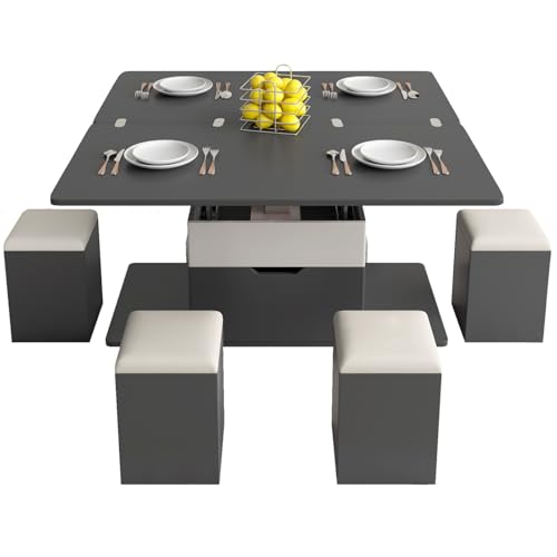 Lift Top Coffee Table with 4 Stools and Storage N681620