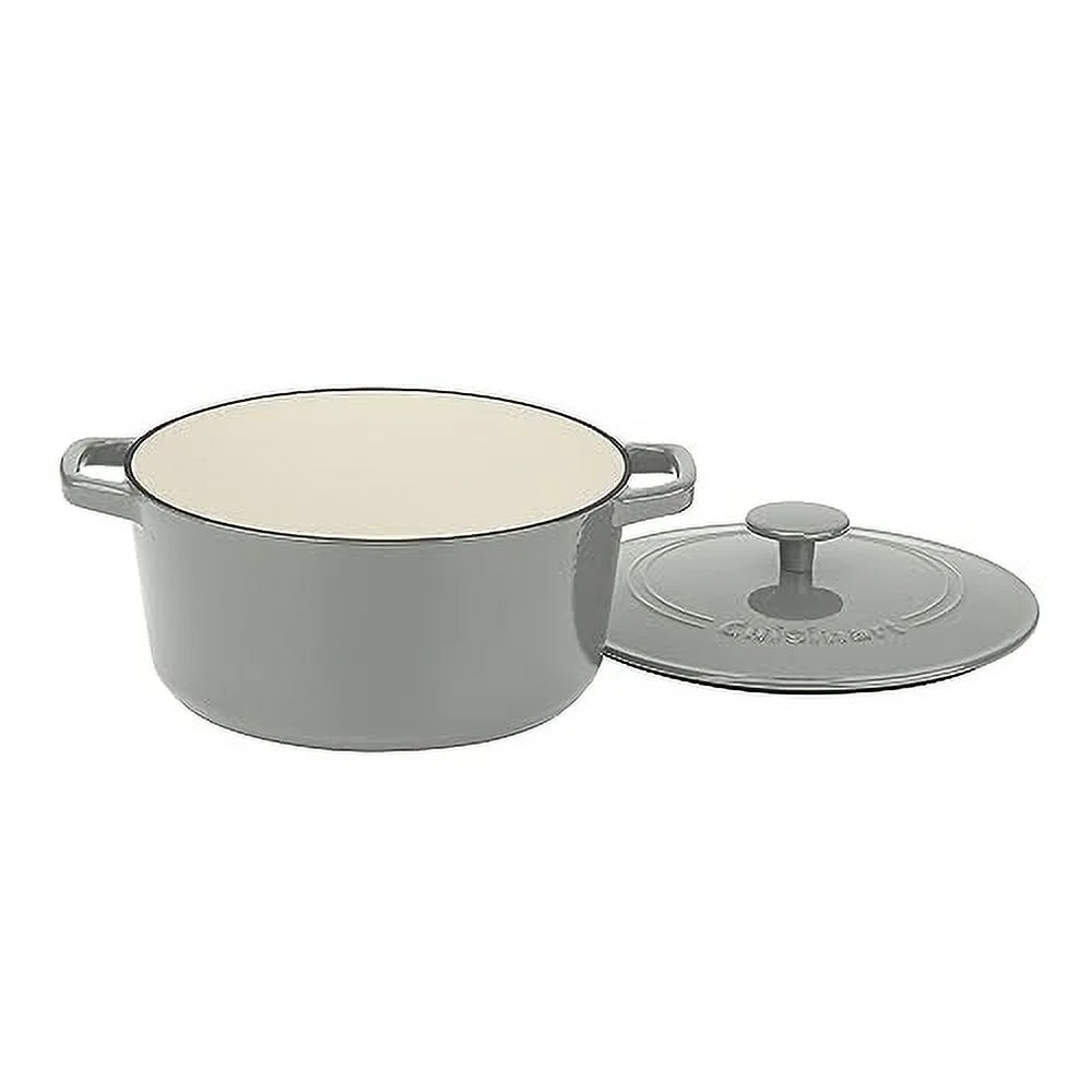 Gray/Sage Enameled Cast Iron 5-Quart Round Covered Casserole X661959
