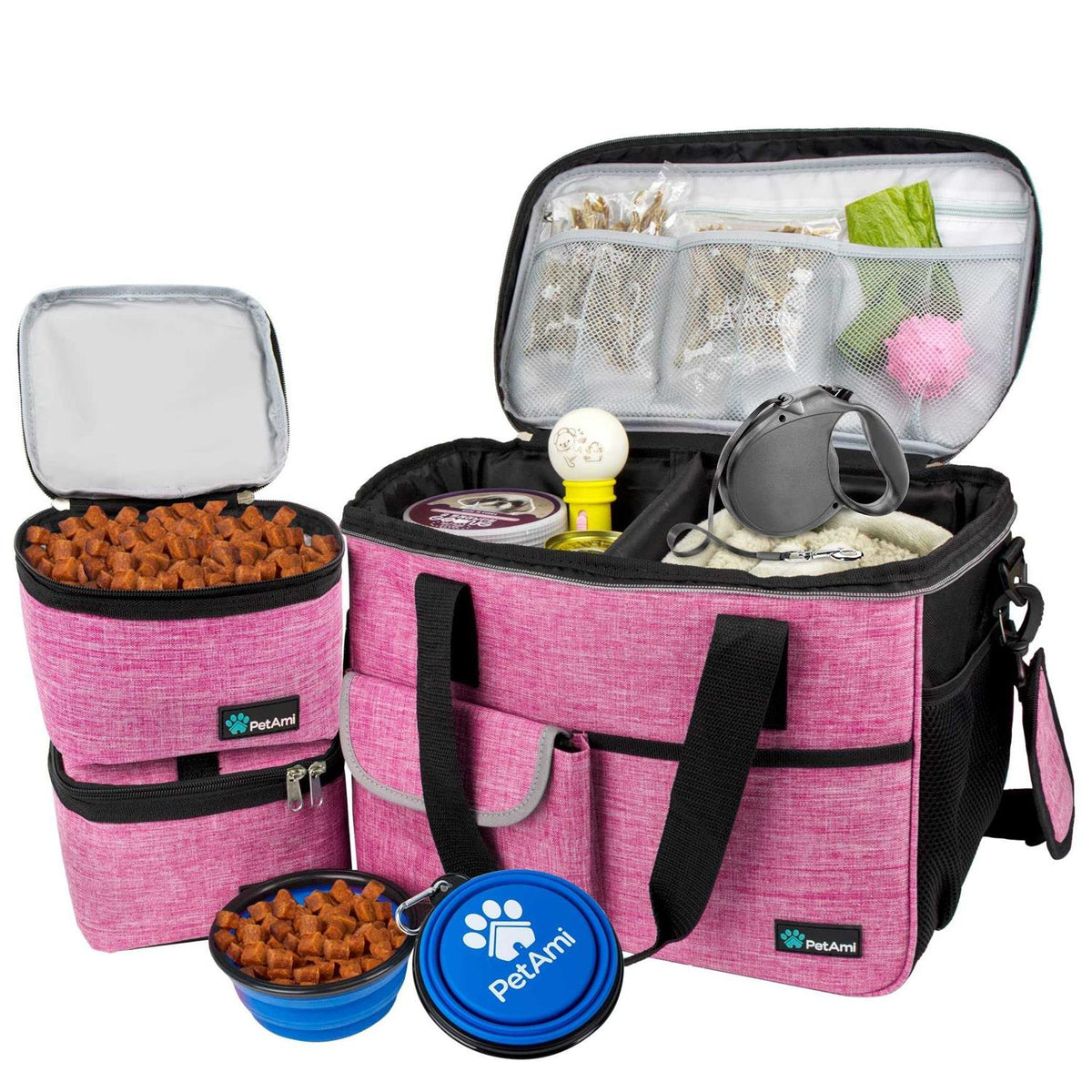 Dog Travel Bag with Food Container and Bowls A947335