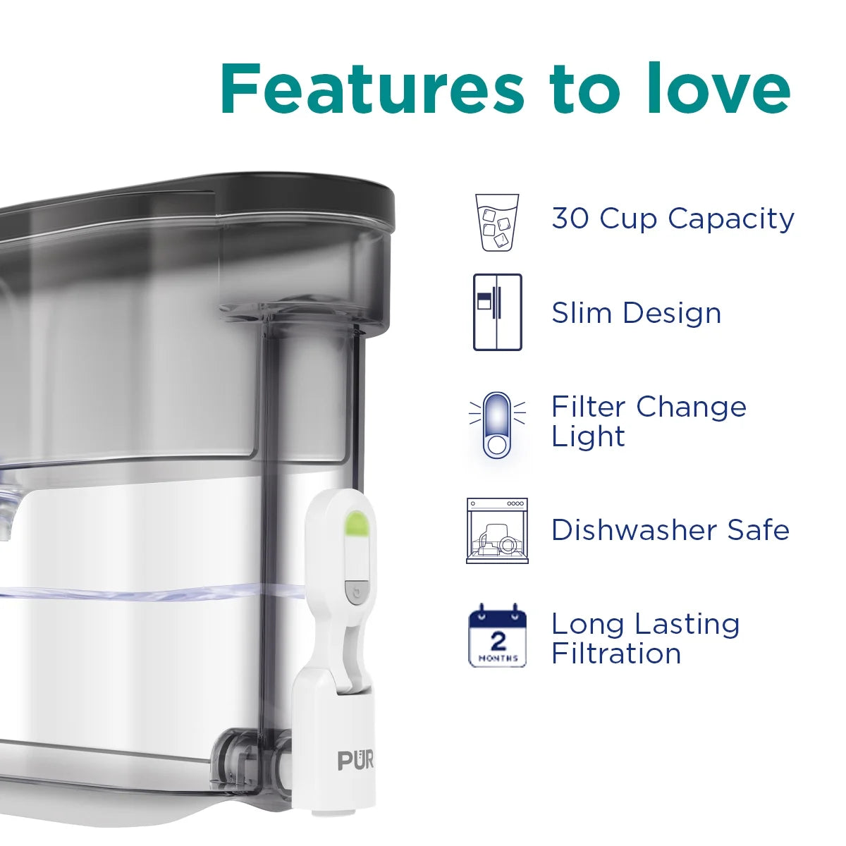 30-Cup Water Filter Dispenser System, Smoke G672191