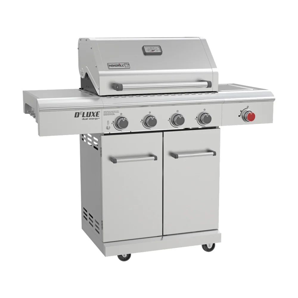4-Burner Dual Energy Propane Gas Grill with Infrared Side Burner and Cabinets M5307