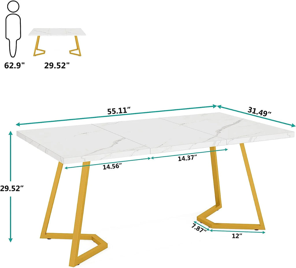 55" Faux Marble Rectangular Dining Table E339