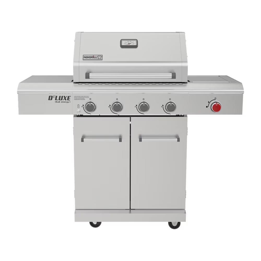 4-Burner Dual Energy Propane Gas Grill with Infrared Side Burner and Cabinets M5307
