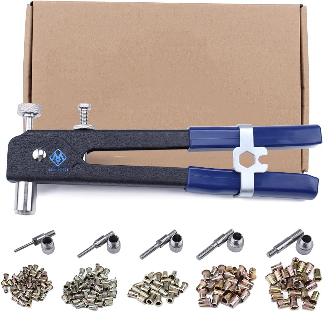 Heavy Duty Blind Riveting Tool Kit, 5pc Metric Mandrels, 250pcs Rivnuts, Pack of 2 J405