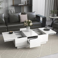 White Extendable Coffee Table with 2 Drawers T75052