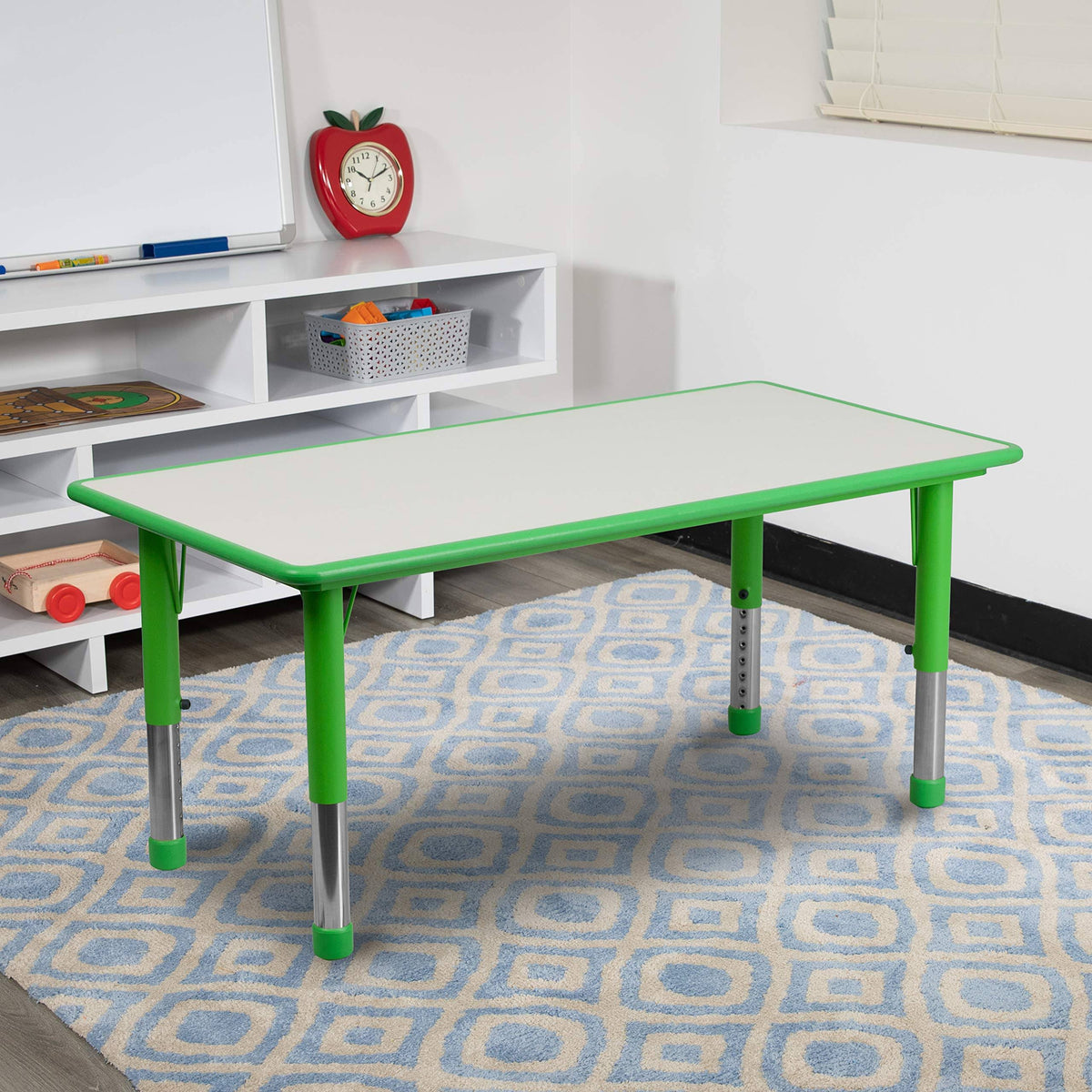 Rectangular Activity Table in Green/grey H7960